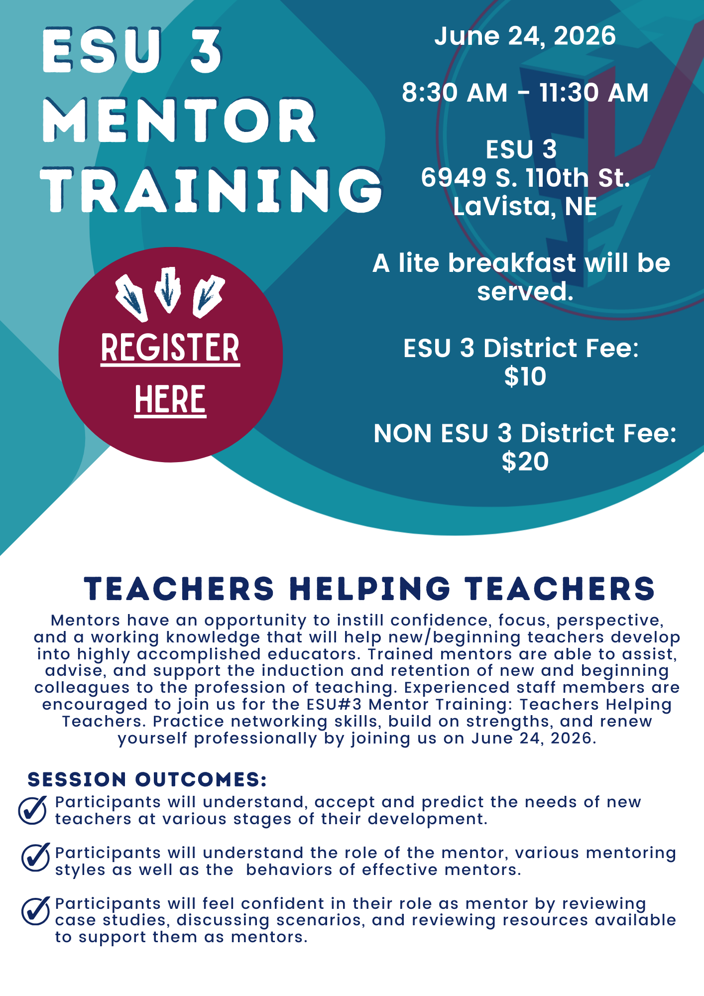 Click here to register for mentor training on June 24th, 2026 event id #25243